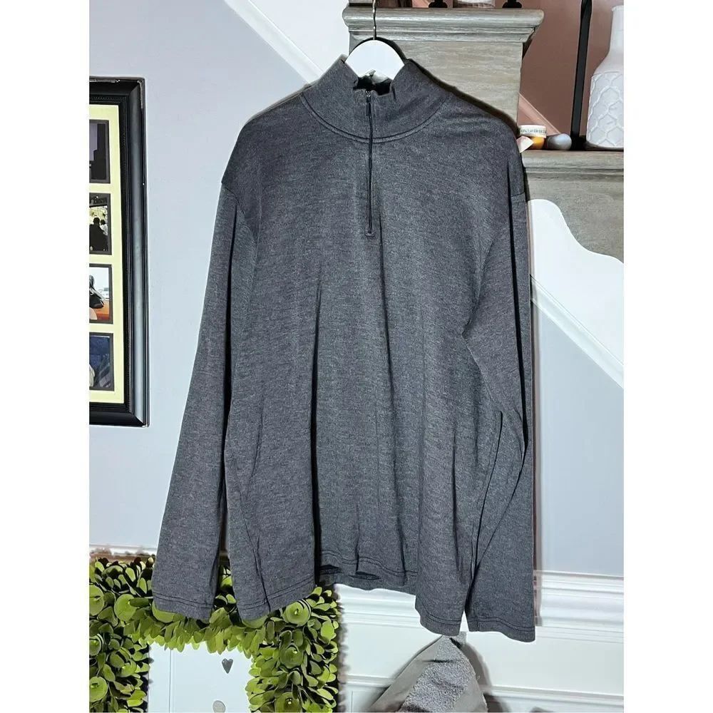 Timberland Mens Gray Quarter Zip Sweater sz XXL Tall EUC